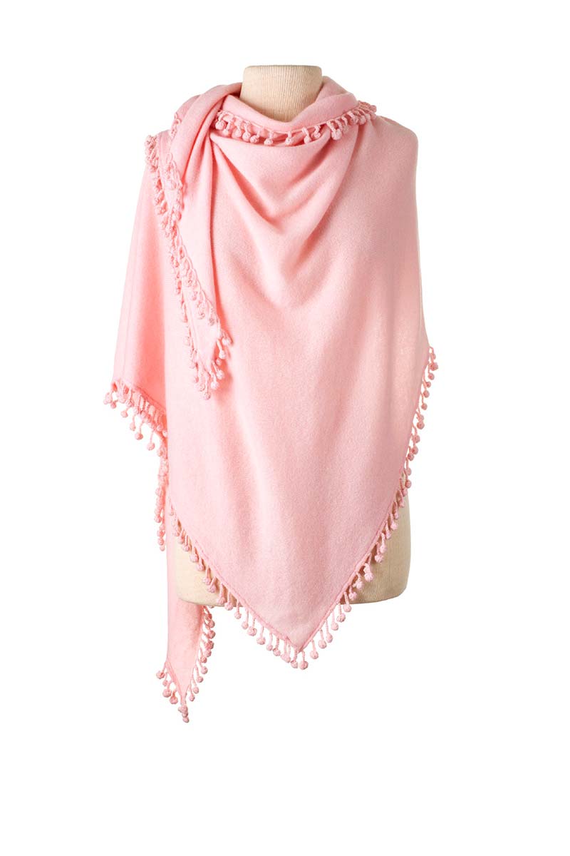 Pom-Pom Triangle Wrap - Blush