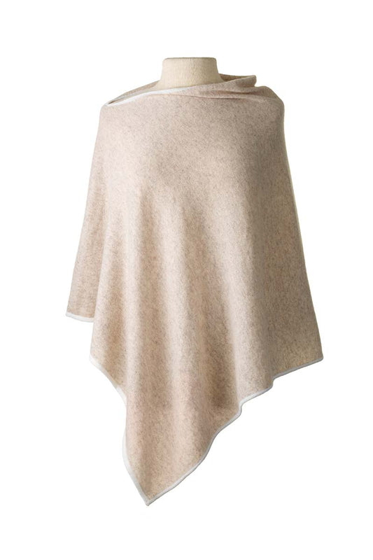 Classic Poncho - Sand/Ecru